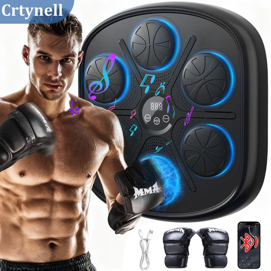 Enhanced Adult Smart Music Boxing Machine with Intelligent Display and Boxing Gloves, Wall-Mounted Fitness Solution for Home and Gym (Black)